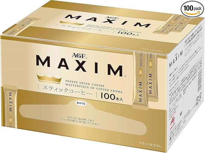 AGF Maxim Japanese Instant Coffee Stick Black 100 Serves