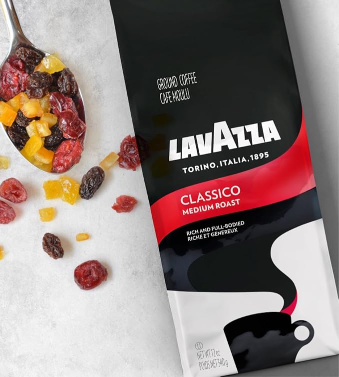 Lavazza Intenso and Classico Ground Coffee Blend 12-Ounce Bags (2 pack)