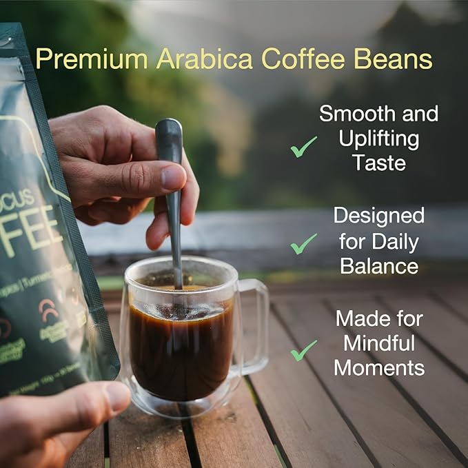 Healthy Rituals Mushroom Coffee SuperBlend Powder with Lion’s Mane MCT Oil L-Theanine Turmeric Prebiotic Fiber &amp L-Carnitine Naturally Sweet Rich &amp Smooth Premium Arabica Instant Coffee
