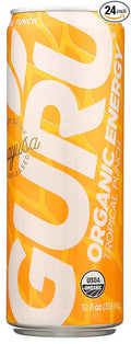 Guru Guayusa Tropical Punch Organic Energy Drink Vegan USDA Certified Organic Non-GMO 12 Fluid Ounce (Pack of 24)