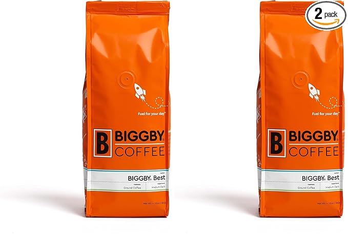 BIGGBY® Best Ground Coffee 100% Farm-Direct 12oz Bag Medium Roast (Pack of 2)