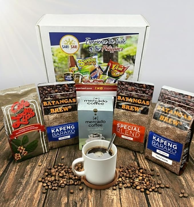 Batangas Kapeng Barako Gift Set Premium Filipino Coffee Beans &amp Ground Brew Strong Barako from Batangas (300g Cafe De Lipa Regular Special Whole Beans &amp Mercado)