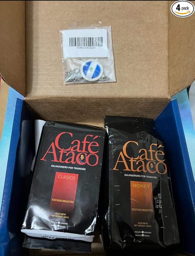 Cafe Ataco Classic Ground Coffee Premium Salvadoran Medium Roast Single Origin Classico hony Blend 24oz salvi pride pack with necklace