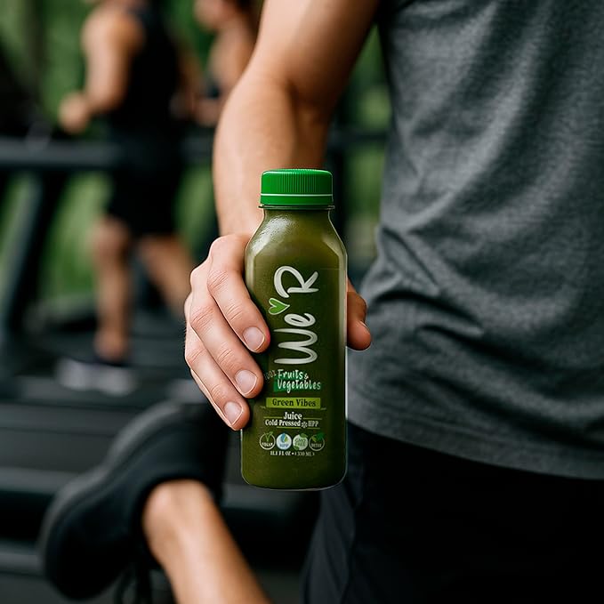 WE’R Green Vibes – 100% Fruit &amp Veggie Juice – Cold-Pressed &amp HPP – 10 Pack – 11.2 fl oz Each (330 ml) – Nothing Added! Vegan GMO-Free Not From Concentrate