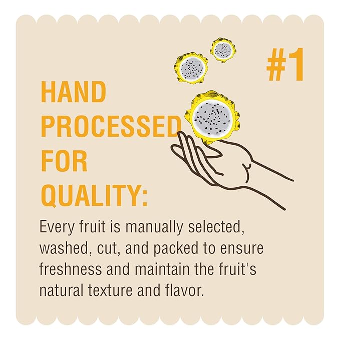 Tamarin Fruits All Natural Frozen Fruit Pulp perfect for Juicing Cocktails Smoothies Desserts and Baking No Sugar Added Gluten Free with No Preservatives - (Yellow Dragon Fruit 3.2oz each)