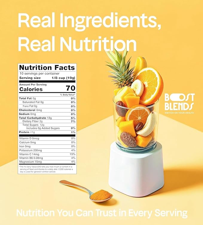 Tropical Smoothie Powder &amp Smoothie Mix – Freeze Dried Tropical Fruit Blend No Added Sugar Vegan Ready in Seconds 10 Servings