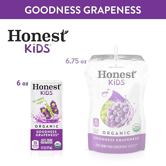 Honest Kids Goodness Grapeness Cartons 6 fl oz 8 Pack 5 Sets