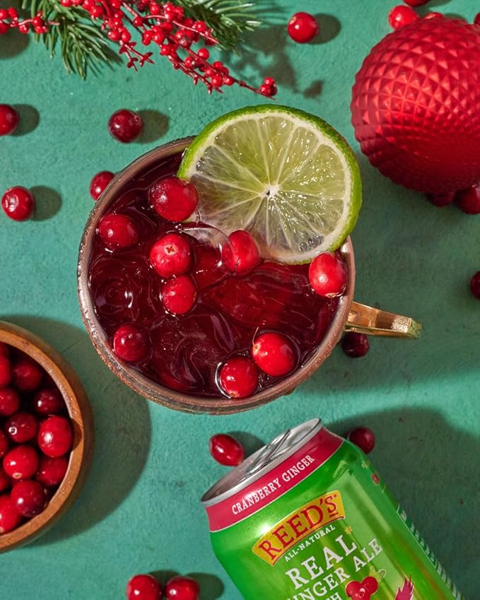 Reed's Winter Variety Pack Ginger Ale - Original Cranberry Blackberry - 24 Pack (8 of Each Flavor)