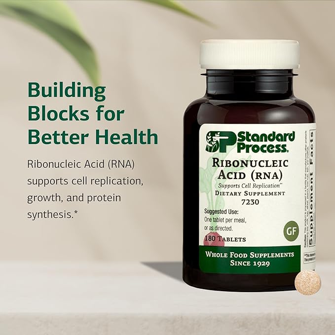 Standard Process Ribonucleic Acid RNA Dietary Supplement - Vegan Gluten-Free Non-Soy &amp Non-Grain - Cell Development Support - 180 Tablets