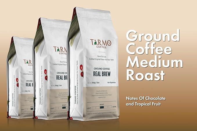 Tarmo Coffee | Low Acid Ground Coffee | 100% Arabica (REAL BREW) and Arabica &amp Robusta Blend (BOOST UP) | Specialty Vietnamese Coffee|12 Oz Bag