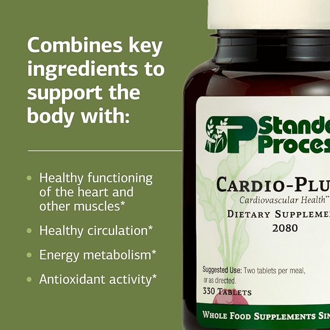 Standard Process Inc. Cardio-Plus - Antioxidant Support - Heart Health Circulation &amp Blood Flow Supplement with Vitamin B6 Niacin &amp Riboflavin - Energy Metabolism Supplement - 330 Tablets