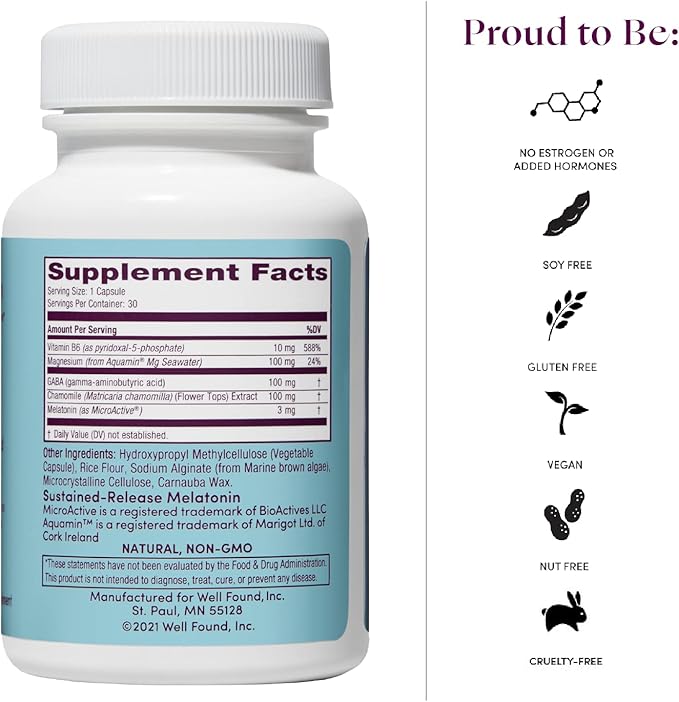 Womaness Let Me Sleep – Sleep Aid for Adults - Melatonin &amp Magnesium Supplement - Nighttime Rest Support with Magnesium for Better Relaxation and Night Sleep Support Evening Wellness - 30 Capsule