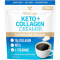 VitaCup Keto + Collagen Coffee Creamer Vanilla Flavor with MCT Collagen Protein Coconut Water L-Theanine for Keto Diet Use in Coffee Smoothies &amp Shakes Dairy-Free Gluten-Free Soy-Free 10
