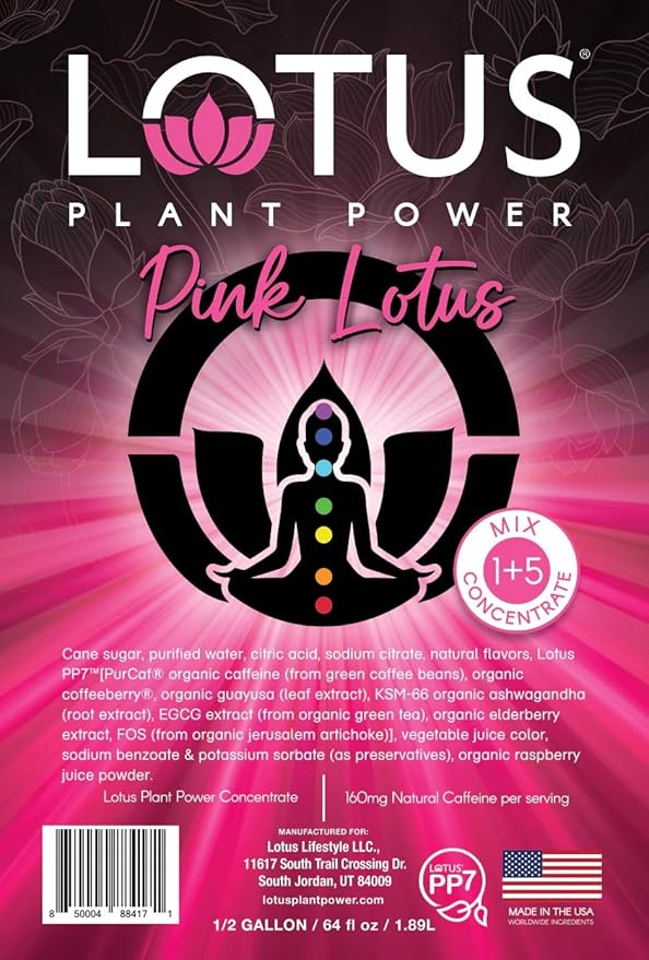 Lotus Energy Drink Concentrate 64 fl oz (Pink) Pack of 2