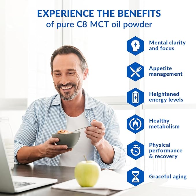 BioTrust Keto Elevate – C8 MCT Oil Powder – Ketogenic MCT Coffee Creamer Keto Coffee Creamer – Clean Energy Mental Focus Clarity –100% Caprylic Acid MCT Powder Non-GMO(French Vanilla 20 Servings)