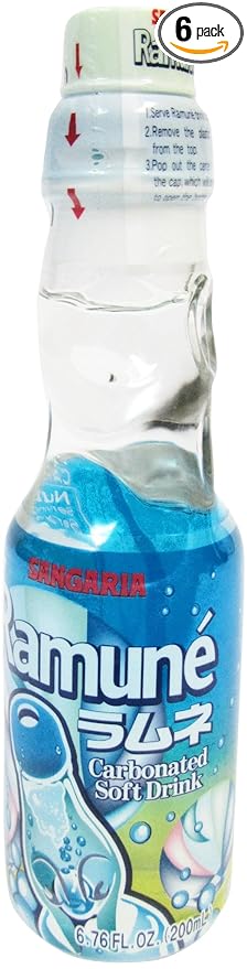 Sangria Ramune Soft Drink Original Flavor 6.76-Ounce (Pack of 6)