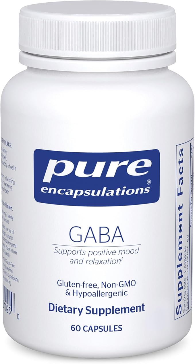 Pure Encapsulations GABA - Supplement to Support Relaxation &amp Moderation of Occasional Stress - with Premium GABA Amino Acids - 60 Capsules
