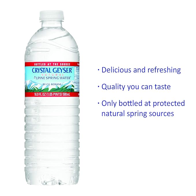 CRYSTAL GEYSER SINCE 1977 Alpine 100% Natural Spring Water 16.9oz Bottles 35 Bottles Per Case Pallet of 54 Cases