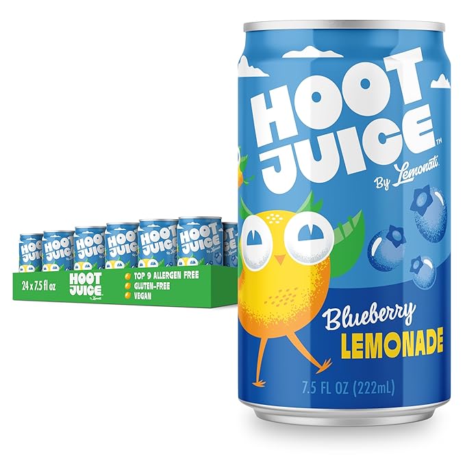 Hoot Juice Blueberry Lemonade 24 Pack + Hoot Juice 3 Pack of Prints