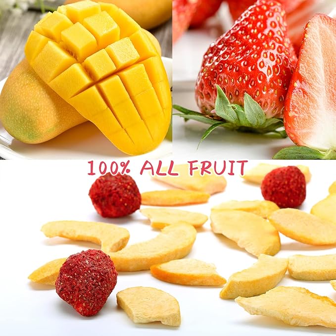ONETANG Freeze-Dried Mixed Fruit 12 Pack Single-Serve Pack Non GMO Kosher No Add Sugar Gluten free Vegan Holiday Gifts Healthy Snack 0.35 Oz