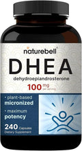 NatureBell DHEA 100mg - 240 Capsules - DHEA Supplement for Energy Levels Immune Health &amp Healthy Aging Support - Highly Bioavailable* - Non-GMO &amp Gluten Free