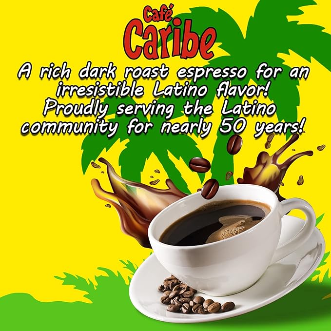 CAFE CARIBE 100% Espresso Coffee Brick Dark Roast Ground Coffee 10 Oz. (Pack of 12)