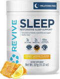 Revive MD Melatonin-Free Sleep Support Supplement for Adults Honey Lemon - Natural Sleep Aid Supplements with Magnesium (Glycinate) Inositol &amp L-Theanine for Deep Relaxation (30 Servings)
