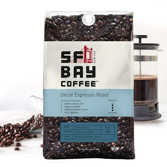 San Francisco Bay Whole Bean Coffee Bundle - French Roast (2lb) + Decaf Espresso Roast (2lb)
