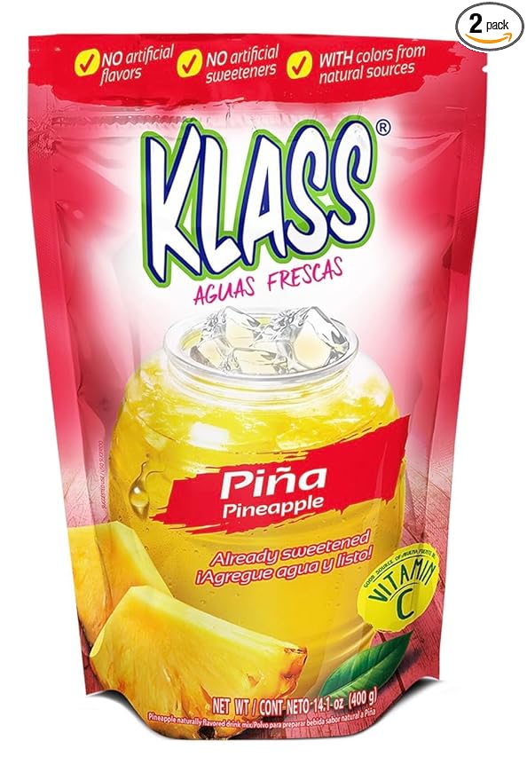 Klass Pineapple | Piña | Aguas Frescas 14.1 OZ | Pack of 2