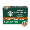 Starbucks K-Cup Coffee Pods Medium Roast Hot or Iced Coffee Breakfast Blend 40 Keurig Pods