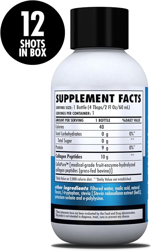 HEALTH DIRECT – Medical-Grade Liquid Collagen Shots – AminoSculpt Sugar-Free – Strawberry Banana – 12 Servings (12pk 2oz Shots) – Good for Joints Bones &amp Sleep – Better Hair Skin &amp Nails