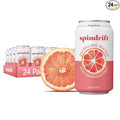 Spindrift Sparkling Water Grapefruit Flavored Made with Real Squeezed Fruit (Only 15 Calories per Can) 12 Fl Oz (Pack of 24)