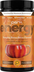 Perk Energy Drink Mix (Pumpkin Butter Pecan) 20 Servings - Caffeinated Healthy Coffee Alternative with Protein 100mg of Caffeine Gluten-Free Soy-Free Peanut-Free