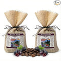 Bounty Foods Huckleberry Ground Coffee - 2/12 oz Rustic Western Style Burlap Bags Montana Grown and Hand Harvested Huckleberries - Coffee Beverages Espresso Latte Cappuccino Mocha