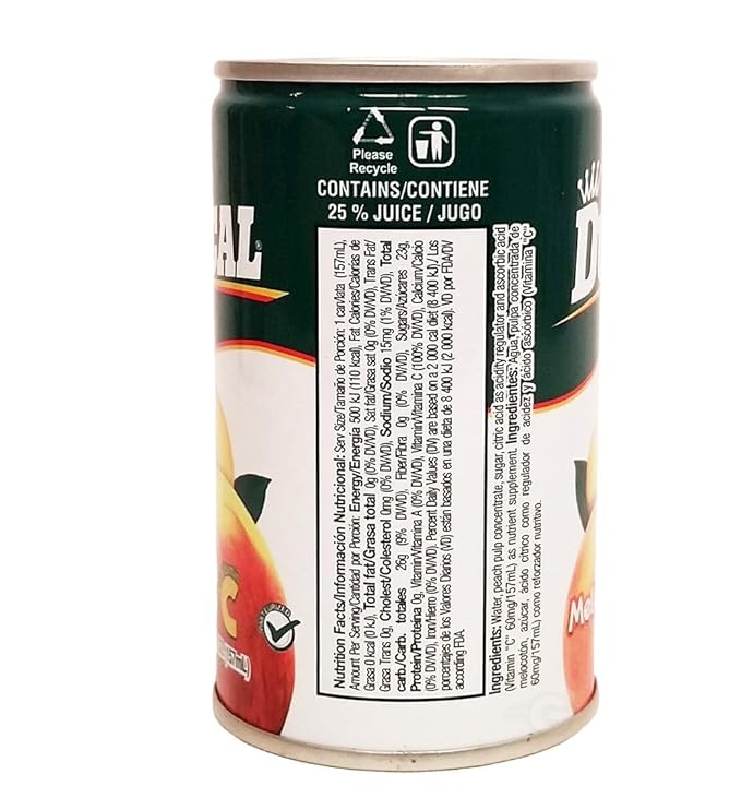 Ducal Peach Juice 5.3 oz fl - Jugo de Melocoton (Pack of 12)