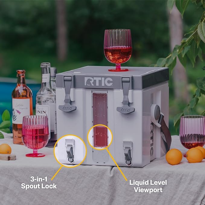 RTIC Halftime Water Cooler Portable Carrier Container Drink Beverage Dispenser Stackable with 2 Taps Bottleless BPA-Free for Sports Camping BBQ Parties Picnic &amp More Dusty Lilac