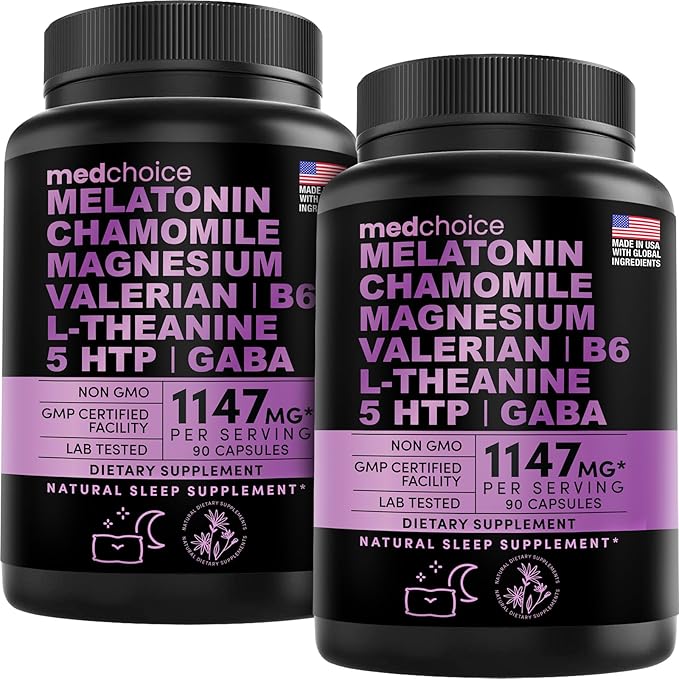 MEDCHOICE Turmeric &amp Ginger (240ct) and Sleep Melatonin (180ct) Supplement Bundle - Wellness Duo for Joint Digestion Sleep &amp Immune Support - Vegan Non-GMO Gluten-Free