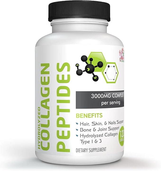 Mila Miamor Collagen Peptides – Hydrolyzed Protein for Hair Skin Nails Joint Bone Muscle &amp Gut Support – Easy-Absorb Formula 120 Capsules