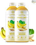 Smartfruit Sunny Banana + Oat Fiber – 100% Real Fruit Purée with Banana Apple &amp Pineapple – Great for Smoothies Juice Yogurt Cocktails Teas &amp More – High in Vitamin A – 2-Pk 48oz Each