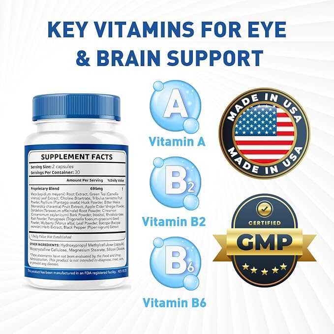 LIVORKA Visium Pro Vision Support - Official Health Supplement Capsules Natural VisiumPro Vitamin Pills for Visual Health &amp Wellness Visium Pro Reviews 60 Capsules for 1 Month