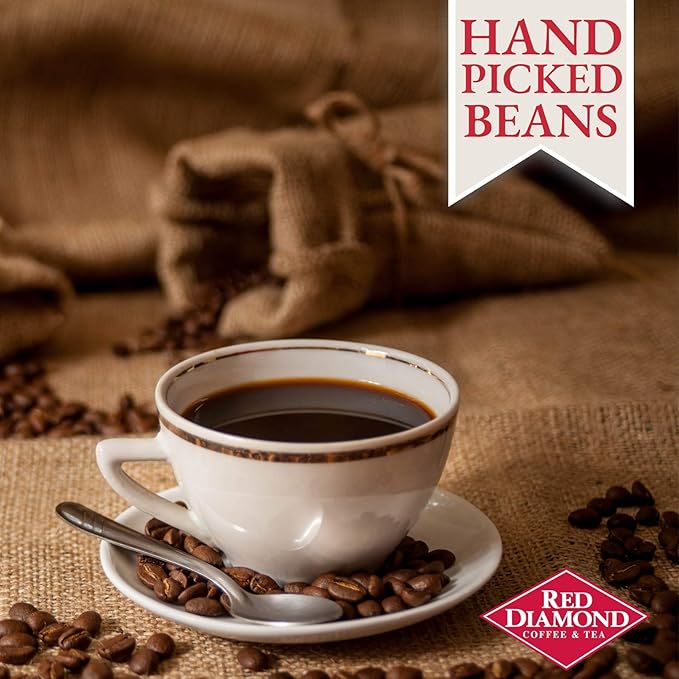 Red Diamond Ground Coffee | 100% Colombian | Medium Roast | Arabica Beans | Hearty &amp Full Flavor | 11 Ounce Resealable Can