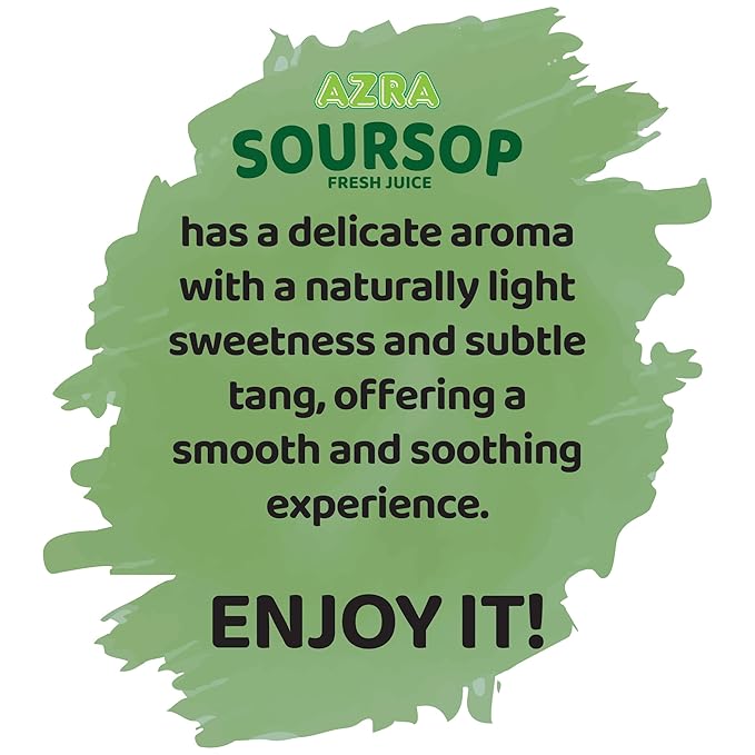 AZRA 100% Soursop Juice – 500ml Cans Exotic Fruit Juice Beverages – Zero Sugar Drinks Healthy Soursop Drink for Kids and Adults – Bulk 100% Juice Pack 12 Count