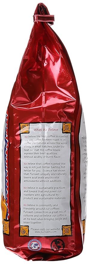 Puroast Low Acid Coffee Whole Bean | Lost Art Whole Bean | Medium Roast | High Antioxidants &amp High pH |No Bitter Aftertaste | Reduced Heartburn &amp GERD | Suitable for Cold Brew - 2.2 LB