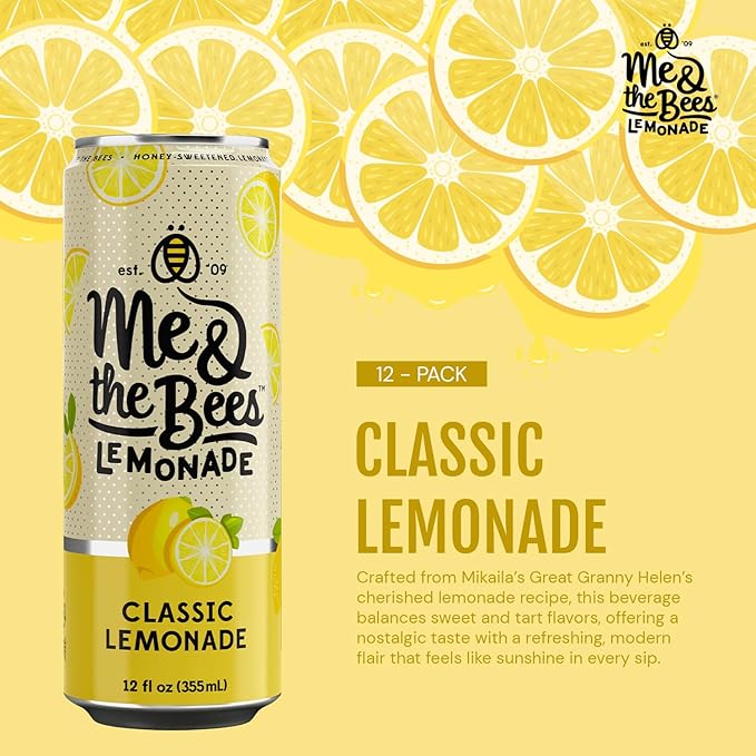 Me &amp the Bees Classic Lemonade All-Natural Flavors No-Artificial Colors Perfect for Any Occasion