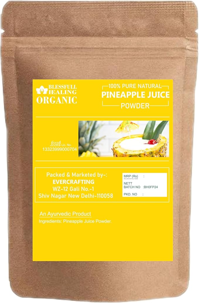 Blessfull Healing Organic Pineapple Juice Powder 100% Pure Natural 300 Gram / 10.58 oz