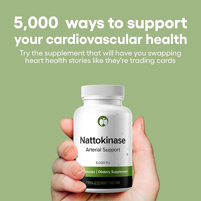Nattokinase 5000FU Arterial Support - Targets Plaque | Third Party Tested Verified Quality | 30 Vegetarian Capsules | Non-GMO Gluten Free Vegan Friendly | Natural Ingredients Health Supplement (30)