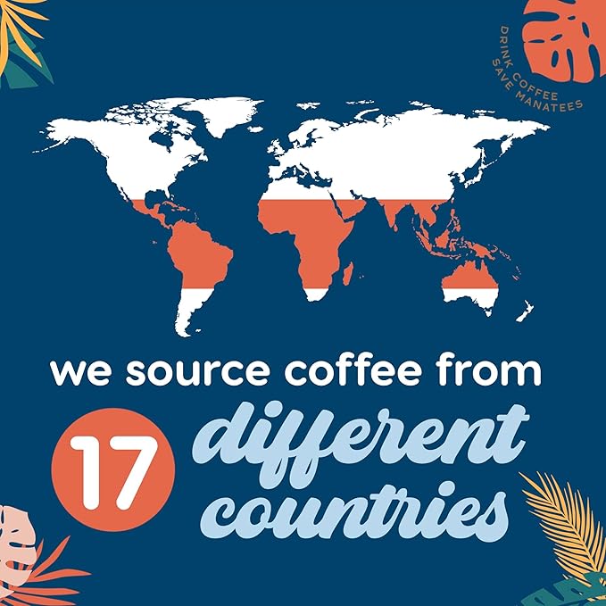 Manatee Coffee Gourmet Single Serve Coffee Pods for Keurig K-Cup Brewers Caribbean Delight Flavored Swiss Water Decaf 72 Count
