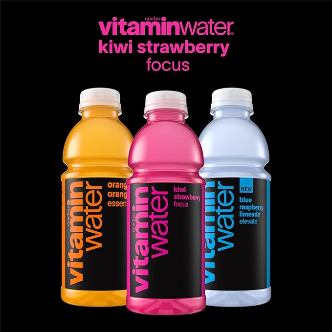 vitaminwater Focus Kiwi Strawberry Nutrient Enhanced Flavored Water Beverage 20 fl oz Bottles 12 Pack