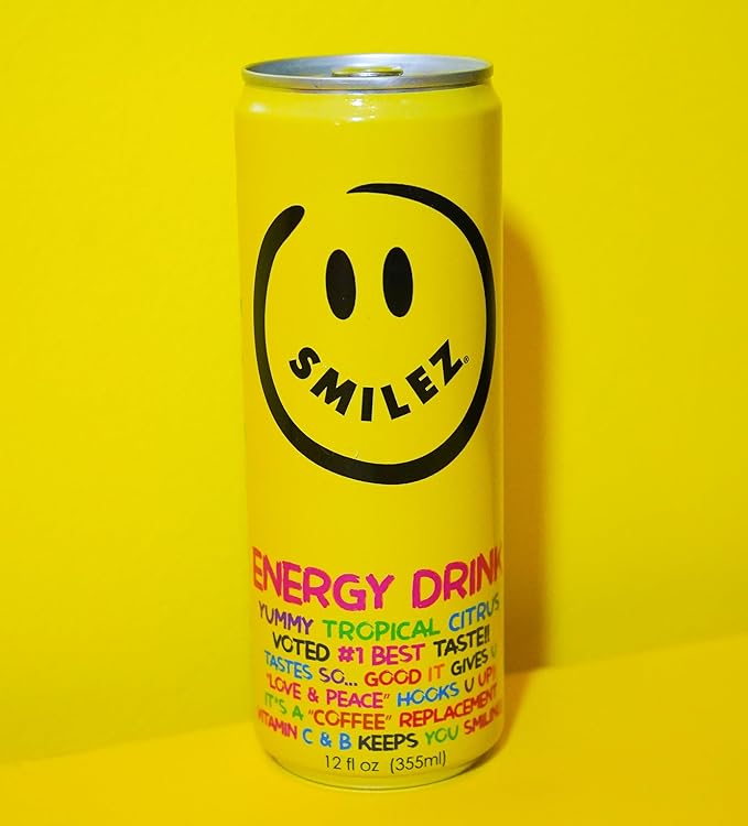 Smilez Energy Drink Tropical Citrus 12 Fl Oz Cans (Pack of 24)