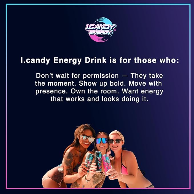 I.CANDY Energy Drink Cotton Candy 12 Pack 12 oz Cans